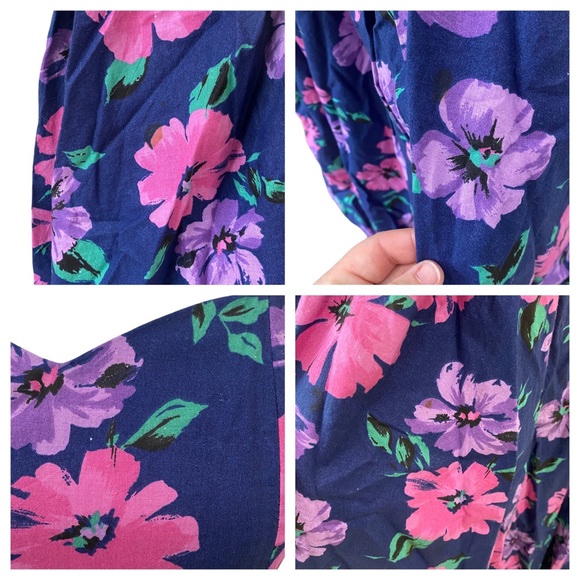 Jodi Schwartz For Bill Berman California RETRO Vintage Midi Tea Dress 80s 7/8 SM - Picture 6 of 15